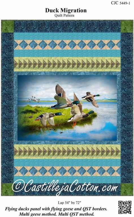 Wildlife Quilts, Flying Ducks, Panel Quilt Patterns, Hoffman Fabrics, Turtle Pattern, I Love This Yarn, Pdf Quilt Pattern, Call Of The Wild, Flying Geese