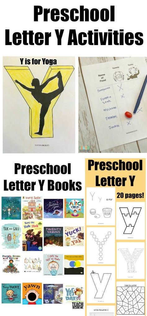 This post may contain affiliate links.We are all the way to the letter Y in the letter of the week series!   I am ready to share my fun letter Y activities with you today.  First, a few letter Y words to help you with planning your own themes.  Letter Y themes: Yak, Yo-yo, Yarn, … Preschool Letter Y Activities, Y Activities, Letter Y Art Preschool, Letter Y Preschool Activities, Letter Y Crafts For Preschool, Preschool Letter Y, Letter Y Preschool, Letter Y Activities For Preschool, Letter Y Activities