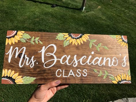 Teacher Name Plate, Teacher Name Plates, Classroom Makeover, Teacher Signs, Teacher Name, Bulletin Board, Bulletin Boards, Name Plate, Signs