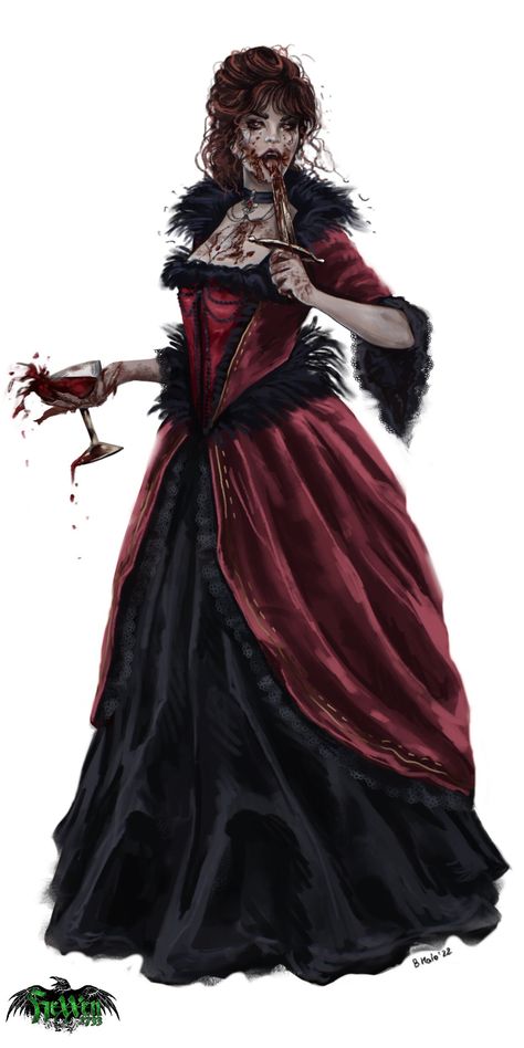 "HeXXen 1733 RPG - Vampire Lady (Character Illustration)" by Daria Klushina Queen Of Vampires, Vampire Lady Art, Vampire Queen Art, Dnd Vampire, Vampire Character Design, Lady Vampire, Buffy Characters, Vampire Lady, Vampire Games