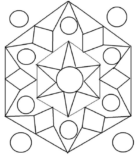 Rangoli design coloring printable Page for kids 1 Rangoli Coloring Pages, Rangoli Designs For Kids, Patterns Sketch, Lantern Walk, Diwali Drawing, Geometric Coloring Pages, Anker Tattoo, Rangoli Simple, Rangoli Colours