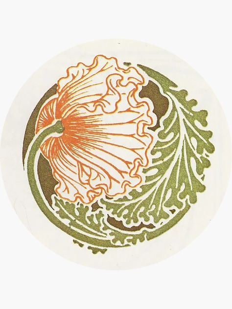 "Art Nouveau Poppy" Sticker for Sale by newnouveau | Redbubble Art Nouveau Sticker, Waste Art, Circle Tattoo, Art Nouveau Design, Stencil Designs, Sticker Sheets, Sticker Design, Buy Art, Poppies