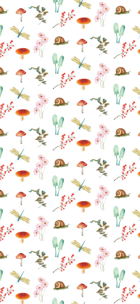 WALLPAPER FOR PHONE | MUSHROOMS, FLOWERS, CATTAILS #Watercolorwallpaper #Summerwallpaper #IPhonewallpapers #PrettyPatterns #Mushroomwallpaper #Floralwallpapers Mushroom Wallpaper Iphone, Christmas Mushroom, Mushroom Wallpaper, Wallpaper For Phone, Watercolor Wallpaper, Wallpaper Phone, Summer Wallpaper, Pretty Patterns, Floral Wallpaper