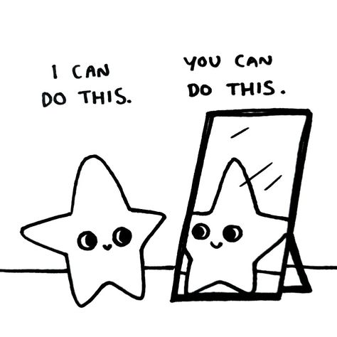 You Can Do It Illustration, Motivational Cute Drawings, Positive You Can Do It Quotes, Inspirational Doodles Quotes Inspiration, Positive Quotes With Drawings, Inspiration And Motivation, Positive Vibes Drawing, You Can Do It Drawing, Cute Encouraging Pictures