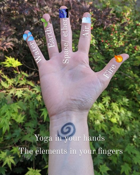 Elements in your fingers Finger Elements, Finger Stretches, Ayurveda Yoga, Hands Together, Fifth Element, Meditation Practices, Class Ideas, Have A Blessed Day, Changing Seasons