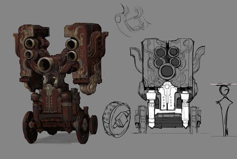 ArtStation - Chinese chess：Cannons, porxys rjj Canon Concept Art, Magical Vehicle, Airship Art, Chinese Chess, Steampunk Vehicle, Steampunk City, Automotive Illustration, Apocalypse Art, D D Items