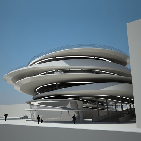 Miami Beach Parking Garage by Zaha Hadid Continuity Architecture, زها حديد, Zaha Hadid Architecture, Large Building, Rem Koolhaas, Architectural Rendering, Unusual Buildings, Santiago Calatrava, Zaha Hadid Architects