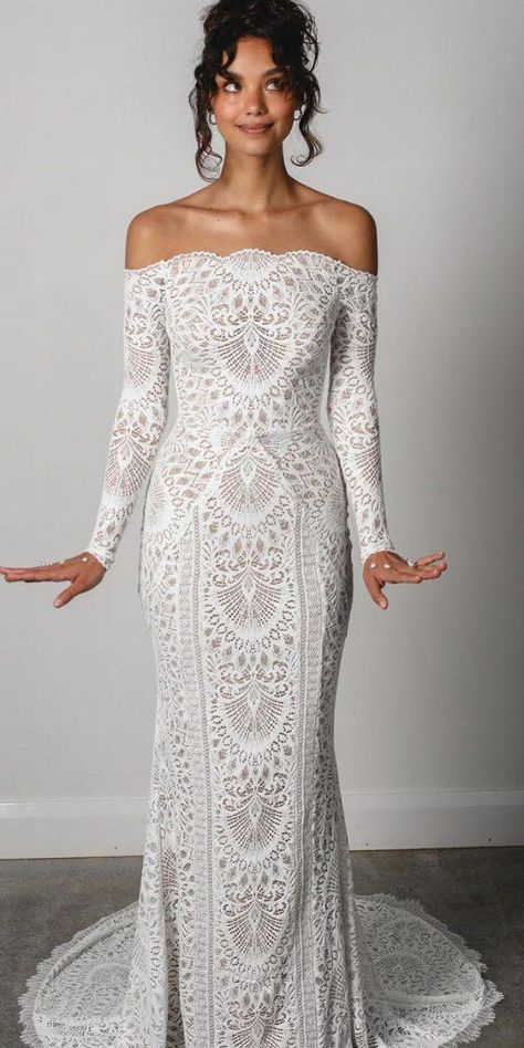 Bohemian Wedding Dresses For Charming Brides ★ #bridalgown #weddingdress 40 Year Old Wedding Dress Over 40, Second Wedding Over 50 Older Bride, Off Shoulder Beach Wedding Dress, Wedding Dresses 40 Year Old, Boho Vow Renewal Dress, Older Bride Wedding Dress Over 40 Classy, February Wedding Dresses Brides, Second Time Bride Dress Over 40, Wedding Dress For Women In 40's