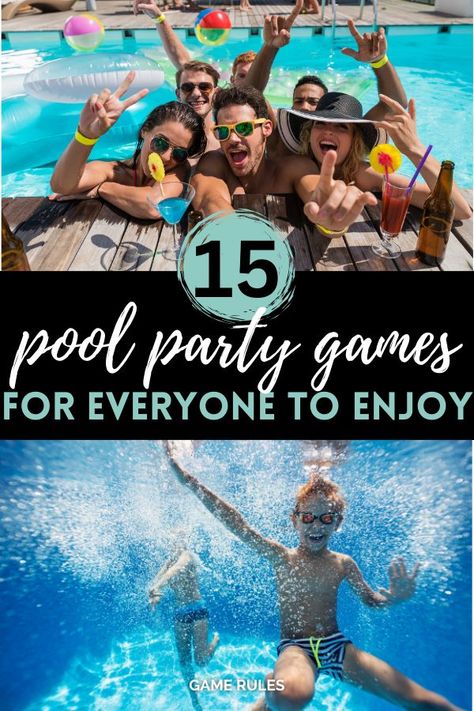 pool party games Pool Games For Adults, Adult Pool Party Games, Pool Games For Teens, College Party Games, Party Games For Ladies, Summer Outdoor Games, Pool Party Adults, Games For Ladies, Bachelorette Pool Party