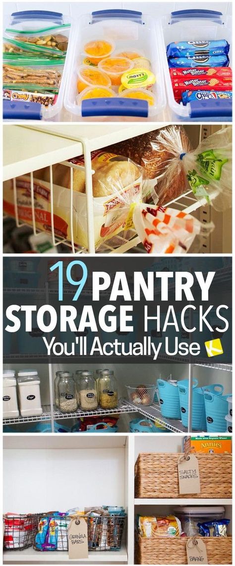 19 Pantry Organization Hacks That Will Change Your Life Pantry Organization Hacks, Under Shelf Storage, Organizing Hacks, Organisation Hacks, Pantry Storage, Storage Hacks, Organizing Ideas, Diy Life Hacks, Diy Tips