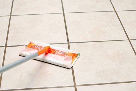 How to Clean Ceramic Tile Floors With Vinegar | Hunker Sticky Tile Floor, Sticky Tile, Tile Floor Cleaner, Floor Tile Grout, Tile Floor Diy, Cleaning Ceramic Tiles, Cleaning Tile Floors, Modern Flooring, White Tile Floor