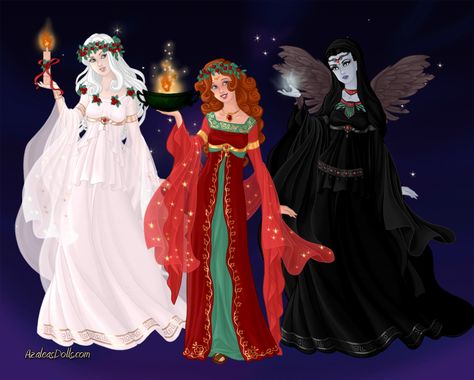 Ghosts of Christmas Past, Present and Yet To Come by Saphari.deviantart.com on @DeviantArt Ghost Of Christmas Present Costume, Ghost Of Christmas Past Costume, Christmas Carol Ghosts, Ghosts Of Christmas, Theatre Crafts, Ghost Of Christmas Present, Xmas Makeup, Goth Christmas, C Art