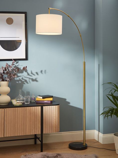 I found this at John Lewis & Partners. What do you think? Floor Lamp Bedroom Ideas, Unique Floor Lamps Modern, Living Room Arch, Overhead Lamp, Standing Lamp Living Room, Living Room Color Combination, Room Color Combination, Room Lamps, Unique Floor Lamps