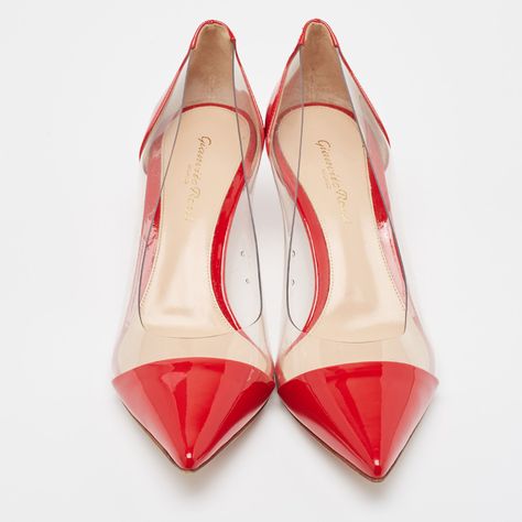 Gianvito Rossi Red Patent Leather and PVC Plexi Pumps Size 38 Luxury Closet, Gianvito Rossi, Pink Aesthetic, Plexus Products, Patent Leather, Pumps, Red, Leather, Pink