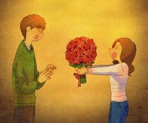 Y un bello ramo de flores para recordarte lo bello y especial que eres para mi...te amo Py!!! Puuung Love Is, Love Cartoon Couple, Couple Illustration, Cartoons Love, Cute Love Stories, Cute Love Cartoons, Love Illustration, Cute Couple Art, Couple Drawings