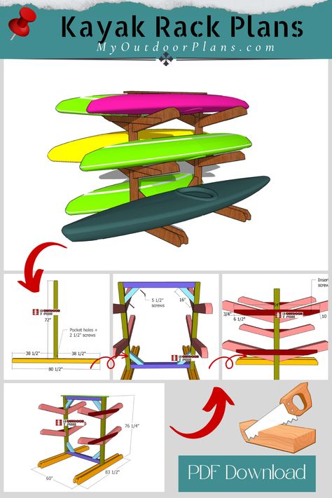 Woodworking Plans Canoe Rack Diy, Kayak Rack Diy Wood Plans, Kayak Rack Diy Wood, Diy Kayak Storage Rack Plans, Diy Kayak Rack, Diy Kayak Storage Rack, Kayak Rack Diy, Diy Kayak Storage, Boat Rack