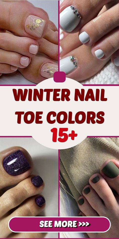 Winter Toenail Color, Simple Pedicure Ideas Toenails, Winter Toenail Designs, Snowflake Pedicure Designs, Gel Pedicure Ideas Winter, Christmas Toes Pedicure Ideas Winter, December Pedicure Ideas, Pedicure Colors Winter, Winter Toe Nails Colors