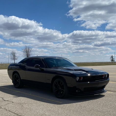 car • Instagram Blacked Out Challenger, Doge Challenger Black, Challenger Silhouette, Widebody Challenger, Challenger Sxt, Dodge Challenger Sxt, Fool Me Once, Dodge Challenger, Stingray