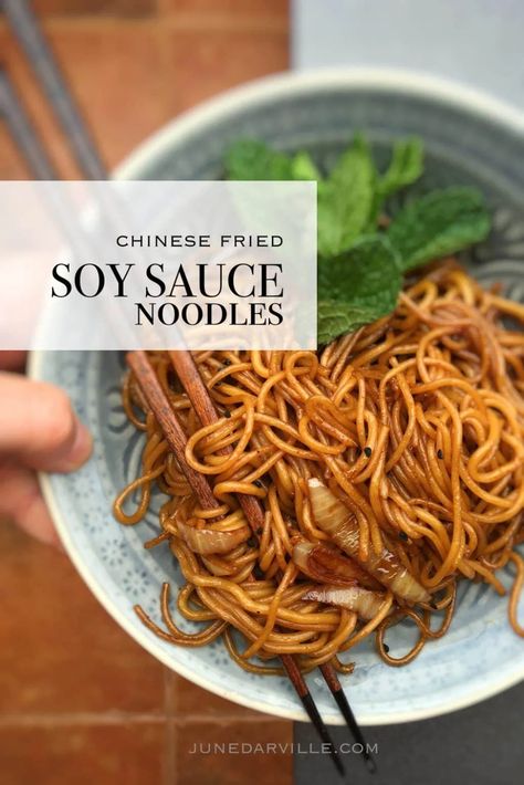 Soy Sauce Noodles (Chinese Stir Fry) | Simple. Tasty. Good. Noodle Sauce Recipe, Noodles Soy Sauce, Leftover Noodles, Noodles Sauce, Soy Sauce Noodles, Recipes Noodles, Noodles Chinese, Noodles Ideas, Food Noodles