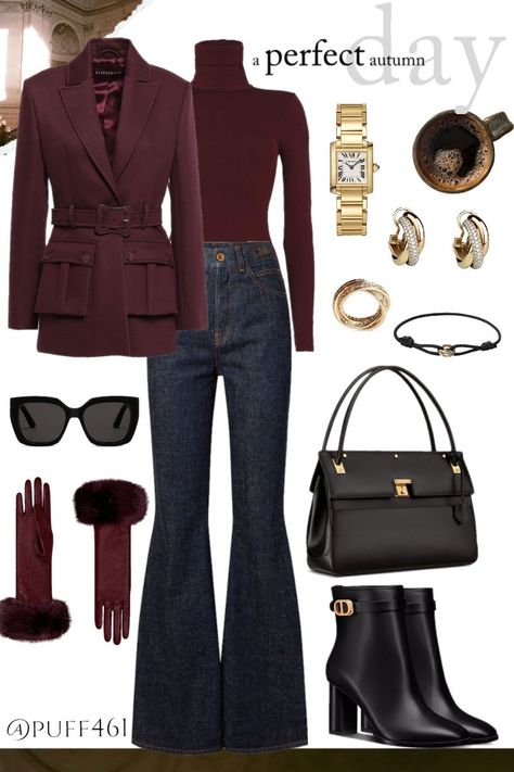 Outfit Ideas For Rome Italy Winter, Burgandy Outfits For Women Winter, Grey And Maroon Outfit, Fall 2024 Burgundy Outfits, Burgundy Outfit Aesthetic, Chic Burgundy Leather Jacket For Winter, Luxury Burgundy Outerwear For Winter, Fall Outfits 2024 Burgundy, Winter Cocktail Outfit