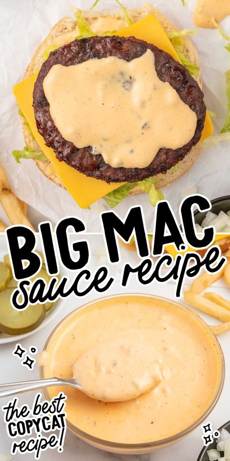 Create the perfect Big Mac Sauce Recipe at home with simple ingredients like mayonnaise and relish. Quick to make and great for burgers and snacks! Homemade Hamburger Sauces, Bigmac Sauce Easy, How To Make Big Mac Sauce, Triple Cheeseburger, Best Hamburger Recipes, Homemade Big Mac Sauce, Hamburger Sauce, Big Mac Sauce Recipe, Mac Sauce Recipe