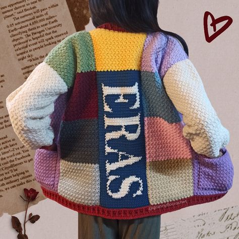 Taylor Cardigan Crochet, Taylor Swift Sweater Crochet, Cardigan Eras Tour Outfit, Taylor Swift Eras Crochet, Eras Tour Crochet Blanket, Eras Tour Crochet Outfit, Taylor Swift Crochet Blanket Pattern, Eras Tour Outfits Crochet, Crochet Eras Tour Outfit