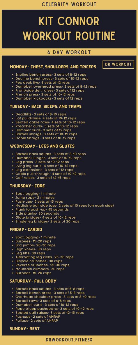 Kit Connor’s Workout Routine Aesthetic Workout Routine Men, Kit Connor Workout, Kit Connor Gym, Men Workouts, Celebrity Workouts, 7 Day Workout, Workout Gym Routine, Gym Plan, Preacher Curls