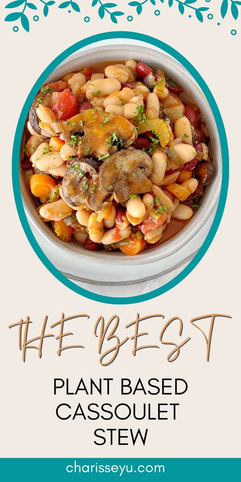 This vegan bean cassoulet it a healthy hearty meal for those cozy nights! Vegan Cassoulet Recipe, Vegan Cassoulet, Bean Cassoulet, Cassoulet Recipe, Healthy Hearty Meals, Vegan Bean, Hearty Meal, Vegan Beans, Winter Dinner