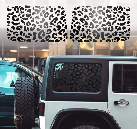 PRICES MAY VARY. Unique Graphic Design : Cheetah Print Vinyl combine cute with graphics design , perfect for modern thinking. With the flow of the body, let the leopard pattern add more features to the shape of the car. High Performance Vinyl : This US flag decal is made with High Performance Vinyl. This premium vinyl material can be used for any smooth surface due to its durability and offers adjustable, air-release technology to help lower the occurrence of air bubbles Precise Precut : This Qu Inside Car Decorations, 4 Door Jeep Wrangler, Rear Window Decals, Inside Car, Black Jeep, Car Window Decals, Jeep Cars, Flag Decal, Pink Accents