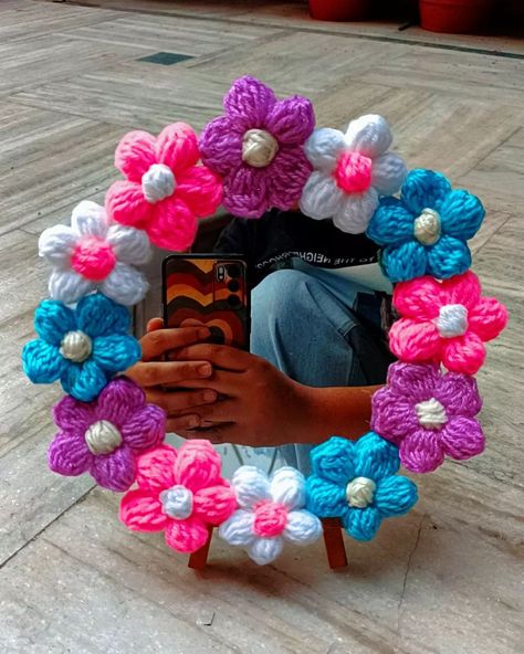 Love at first reflection ! that can be true with our crochet puff flower mirror🥀 Add a touch of handmade happiness to your daily routine. DM us to order 🌻 . . . . #crochetpuffflower #crochetmirror #puffflower #viralmirror #pintrestmirror #crochetpuffflowermirror #CrochetAccessories #crochetdecor #crochethomedecor #valentinegift #giftforher #smallbussinessowner #ShopSmall #exploremore Puff Flower, Crochet Puff Flower, Pin Trest, Flower Mirror, Crochet Home Decor, Love At First, Crochet Accessories, Daily Routine, Valentine Gifts