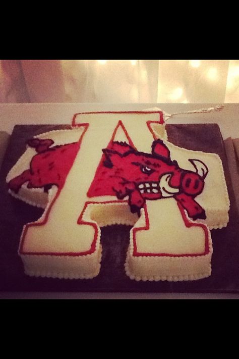 Football Grooms Cake, Razorback Cake, Groomsman Cake, Razorback Football, Arkansas Razorbacks Football, Woo Pig Sooie, Arkansas Razorback, Football Cake, Winter Wonderland Wedding