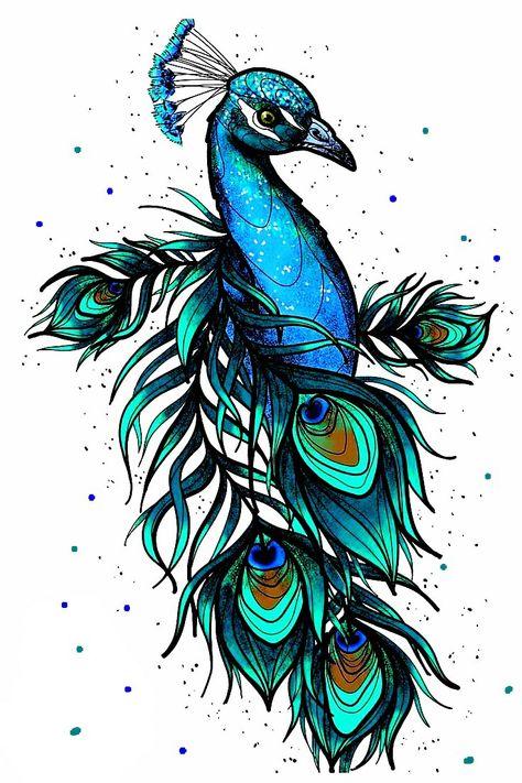 Peacock Tattoo Feather, Peackok Tattoos, Peacock Feathers Drawing, Pavo Real Tattoo, Peacock Tattoos, Tattoo Peacock, Peacock Art Drawing, Peacock Tattoo Designs, Peacock Feather Drawing