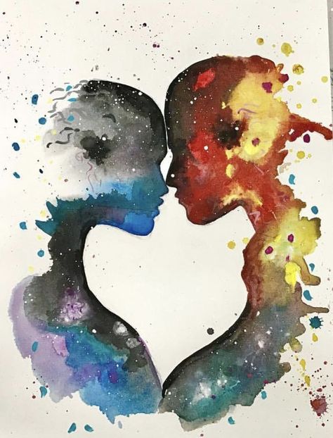 Couple Poses Painting, Aquarelle Painting Ideas, Watercolor Art Couple, Watercolor Couple Painting, Couple Watercolor Painting, Couples Painting Ideas, Couple Watercolor, Art Amour, Food Near Me