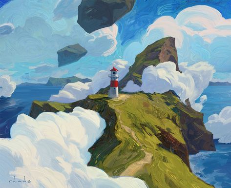 Two Tickets To Faroe, Please, Artem RHADS Chebokha on ArtStation at https://www.artstation.com/artwork/Z4eJG Arte Peculiar, Desenho Tattoo, Art Et Illustration, Landscape Illustration, 판타지 아트, Environment Concept Art, Environmental Art, Illustration Vector, 그림 그리기