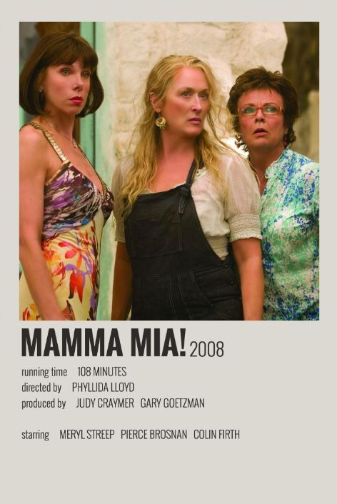 Donna Sheridan, Film Polaroid, Movie Card, Iconic Movie Posters, Film Posters Minimalist, Minimal Movie Posters, Music Poster Design, Mama Mia, Movie Songs