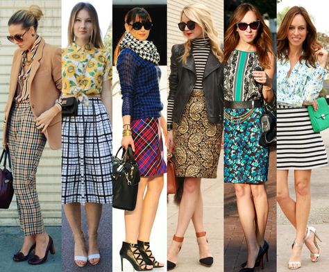 Clashing Patterns Outfits, Power Clashing, Mixing Patterns Fashion, Pattern Mixing Outfits, Mixed Prints Outfit, Mixing Prints Fashion, Print Mixing, Mixing Patterns, Pattern Outfits