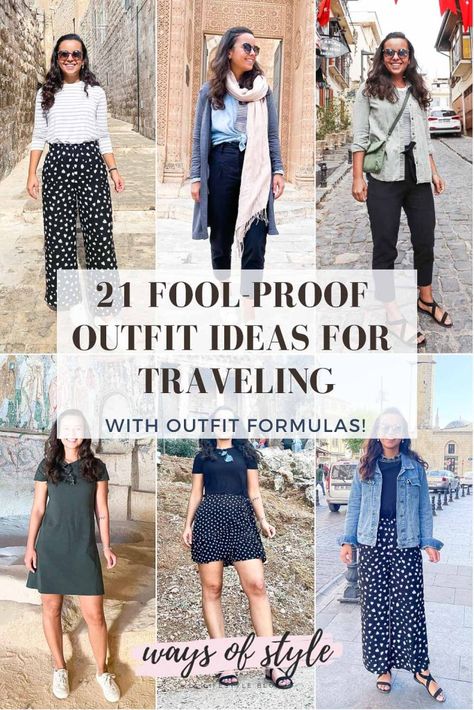 How To Plan An Outfit, Packing Formula For Travel, Live Out Of A Suitcase, Malta Outfit Ideas Spring, Colorful Travel Outfits, Adventure Travel Outfits, Layering Outfits For Travel, Travel Outfits For Europe Summer, Multiple Outfits Few Pieces Travel