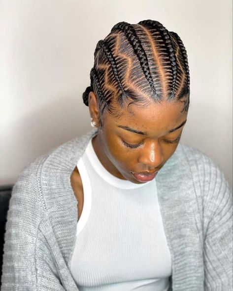 Cornrows Braids For Black Women Natural Hair, Cornrow Hairstyles For Black Women Corn Rows, Corn Row Designs, Corn Row Styles Natural Hair, Corn Row Braids Styles, Corn Rows Braids Black Women, Corn Row Braids Black Women, Big Cornrows Hairstyles, Cornrow Hairstyle