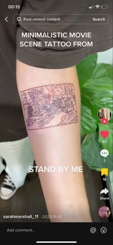 Stand By Me Movie Tattoo Ideas, Subtle Movie Tattoos, Small Movie Tattoos Ideas, Stand By Me Movie Tattoo, They Live Tattoo Movie, Stand By Me Tattoo Ideas, Movie Based Tattoos, Stand By Me Tattoo Movie, Stand By Me Tattoo