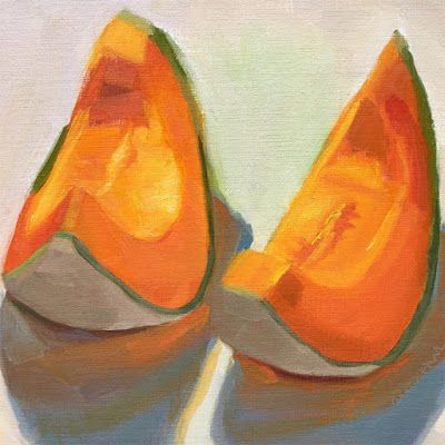 Cantaloupe Painting, Canteloupe, Watermelon Art, Watercolor Fruit, Diy Artwork, Food Painting, Fruit Painting, Daily Painting, Painting Still Life