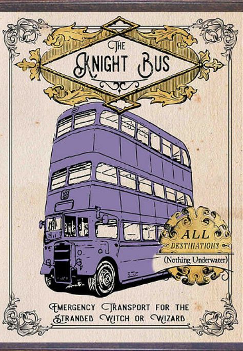 Bollywood Music Aesthetic, Harry Potter Night, The Knight Bus, Bus Poster, Harry Potter Prints, Pretty Posters, Bus Illustration, Hery Potter, Knight Bus