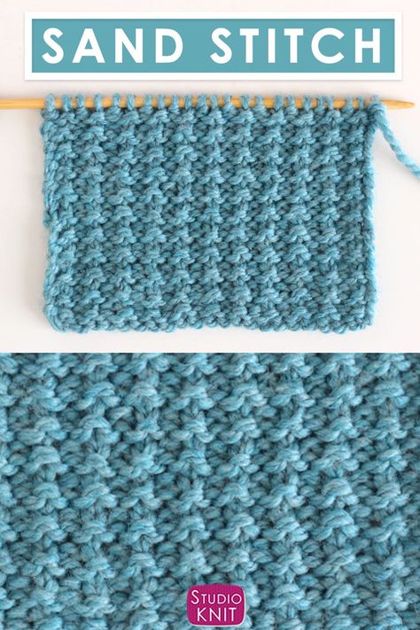 Scarves To Knit Easy, Sand Stitch Knit, Easy Knit Stitches, Textured Socks, Stitch Knitting Pattern, Knitted Washcloth Patterns, Knit Purl Stitches, Design Kitchen Ideas, Repeat Design