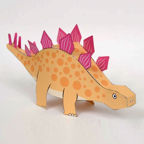 Create, customize and print custom paper craft & origami. Leverage Brother Creative Center's paper craft & origami templates for Stegosaurus. Dinosaur Template, Origami Templates, Craft Origami, Easy Halloween Crafts, Paper Toy, 3d Paper Crafts, Paper Crafts Origami, Toy For Kids, Do It Yourself Projects