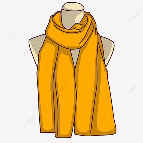 Scarf Illustration, Orange Shawl, Scarf Drawing, Orange Gloves, Orange Suit, Oranges Gift, Png Illustration, Orange Hats, Holiday Artwork