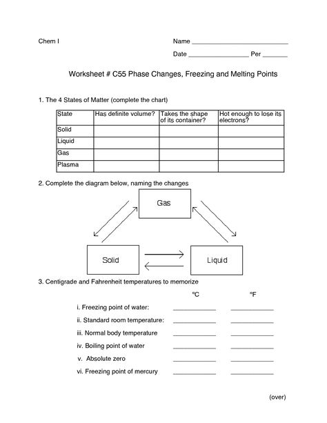 States of Matter Phase Changes Worksheet Phase Changes Of Matter Activities, Physical Vs Chemical Change, Nouns And Verbs Worksheets, Changes In Matter, States Of Matter Worksheet, Matter Worksheets, Line Math, Chemistry Worksheets, Properties Of Matter