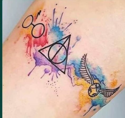 Matching Harry Potter Tattoos, Hedwig Tattoo, Hp Tattoo, Potter Tattoo, Harry Potter Hedwig, Bestie Tattoo, Rainbow Tattoos, Inkbox Tattoo, Harry Potter Tattoos