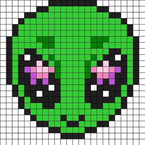 Kandi Patterns for Kandi Cuffs - Characters Pony Bead Patterns Alien Perler Pattern, Alien Bead Pattern, Spiritual Pixel Art, Alien Kandi Pattern, Alien Perler Bead Patterns, Edc Perler Bead Patterns, Ufo Pixel Art, Perler Bead Sprites, Rave Perler Bead Patterns