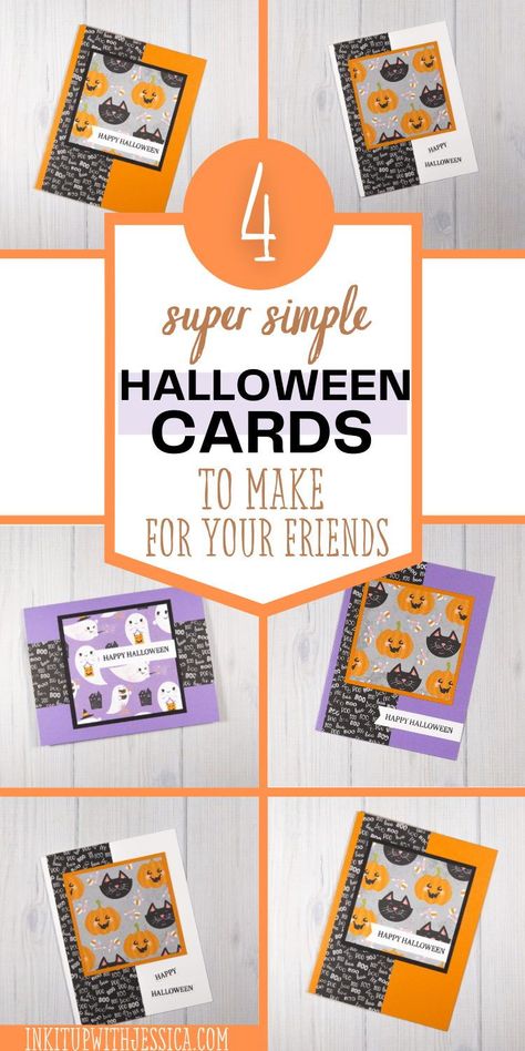 Easy Halloween Cards, Halloween Card Ideas, Creative Card Making Ideas, Card Making Ideas For Beginners, Halloween Cards Diy, Fall Cards Handmade, Card Making Ideas Easy, Fancy Fold Card Tutorials, Carte Halloween