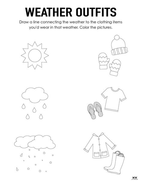 Grade R Worksheets, Weather Worksheets, Worksheet Kindergarten, First Grade Worksheets, Weather Activities, Free Print, Back To School Activities, Kindergarten Worksheets, Worksheets For Kids