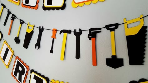 Tools Birthday Party, Fathers Day Banner, Construction Theme Birthday, Construction Theme Birthday Party, Diy Birthday Banner, Construction Theme Party, Construction Birthday Party, Tool Party, Construction Birthday Parties